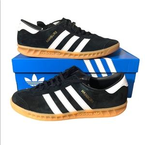Adidas Original Hamburg Men's Trainers Shoes Black S76696 NEW